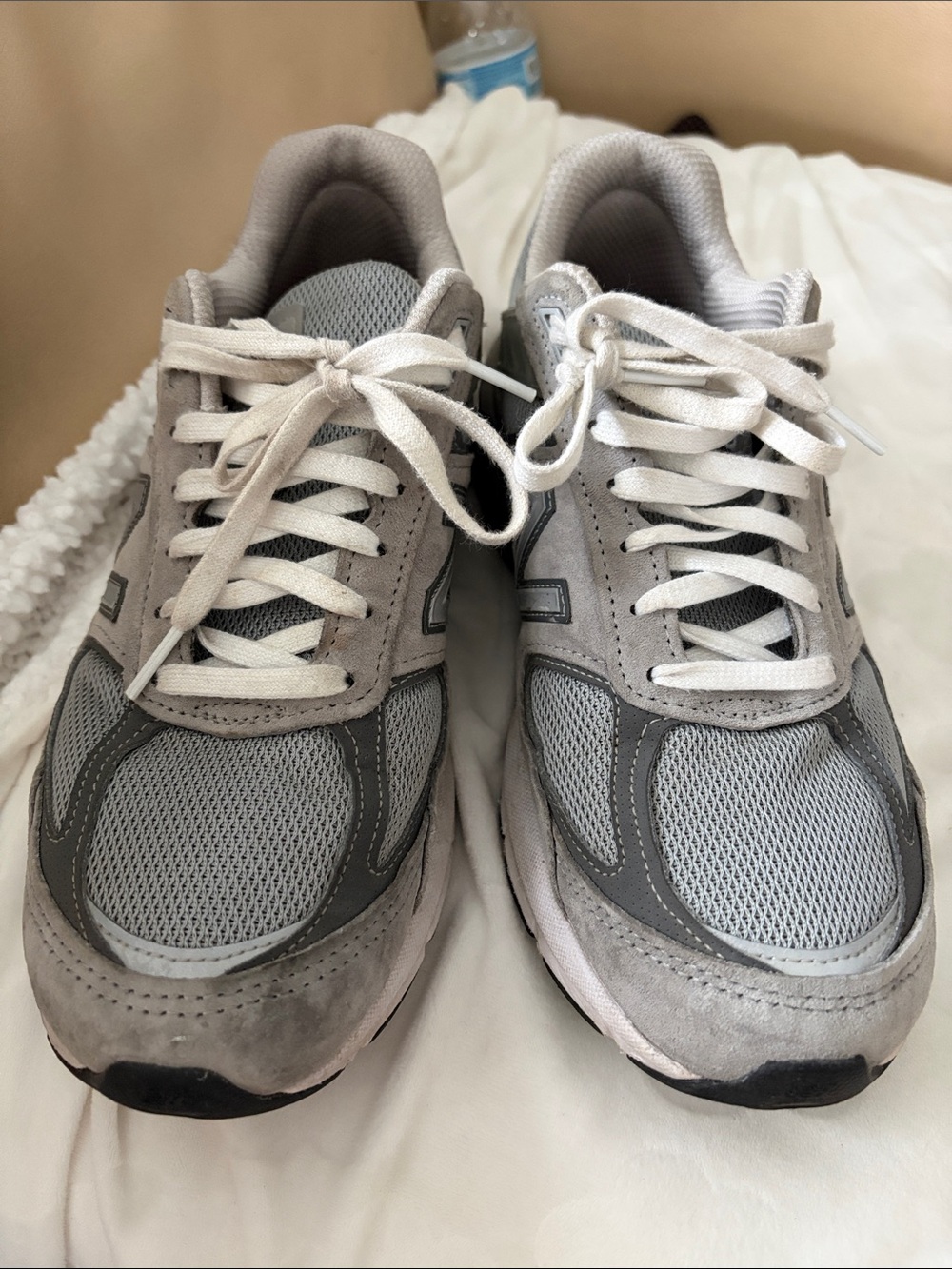 New Balance 990v5 Gray Suede and Mesh Sneakers - Picture 15 of 15